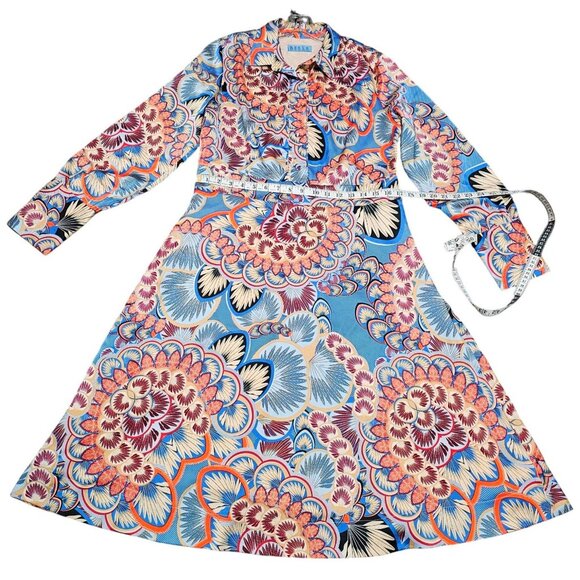 Belle XL Women's Floral Long Sleeve A-Line Dress - Picture 9 of 10